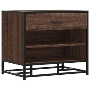 vidaXL apavu plaukts, brūns, 60x40x53,5 cm, inženierijas koks&metāls