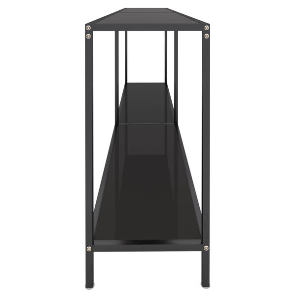 vidaXL konsoles galdiņ&scaron;, 180x35x75,5 cm, rūdīts stikls, melns