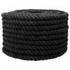 vidaXL Kokvilnas virve 20 mm 100 m Melns 100% kokvilna