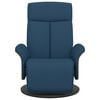vidaXL atpūtas krēsls ar kāju balstu, atgāžams, zils audums