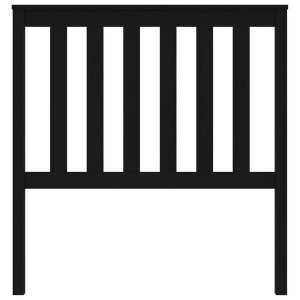 vidaXL gultas galvgalis, melns, 96x6x101 cm, priedes masīvkoks