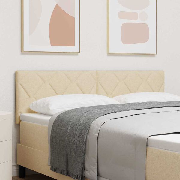 vidaXL Galvgalis ar galvas klāju Krēmkrāsa 160 cm Mākslīgā āda