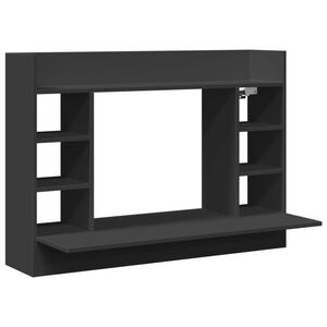 vidaXL sienas rakstāmgalds, melns, 105x48x75 cm, inženierijas koks