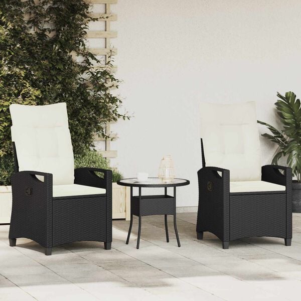 vidaXL Dārza krēsls 2 pcs Melns un Krēmkrāsa 56 x 60 x 112 cm