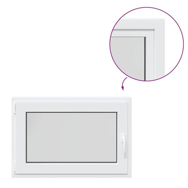 vidaXL pagraba logs "RISOR", 90x50 cm, verami un atgāžami, DIN, pa kreisi, balts