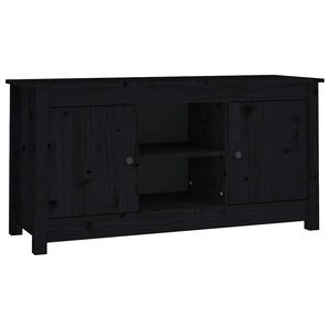 vidaXL TV skapītis, melns, 103x36,5x52 cm, priedes masīvkoks