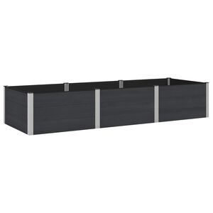 vidaXL Augstā puķu kaste Melns 300 x 100 x 54 cm WPC un alumīnijs