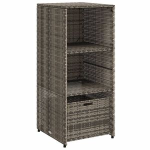 vidaXL dārza skapis, pelēks, 50x55x115 cm, PE rotangpalma