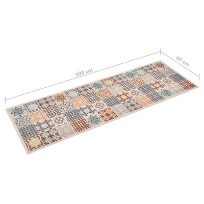 vidaXL virtuves paklājs, mazgājams, mozaīkas apdruka, 60x300 cm