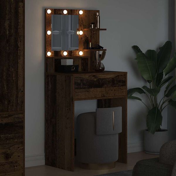 vidaXL Guļamistabas ģērb&scaron;anās galdiņi Vecs koks 80 x 39,6 x 135 cm