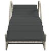 vidaXL sauļošanās zvilnis, gaiši pelēks, 60x199x42 cm, PE rotangpalma
