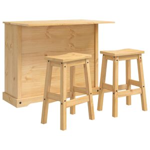 vidaXL Virtuves salas komplekts 3 gab. Medus vasks 112 x 70 x 91,5 cm
