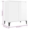 vidaXL kumode, spīdīgi balta, 60x35x70 cm, inženierijas koks