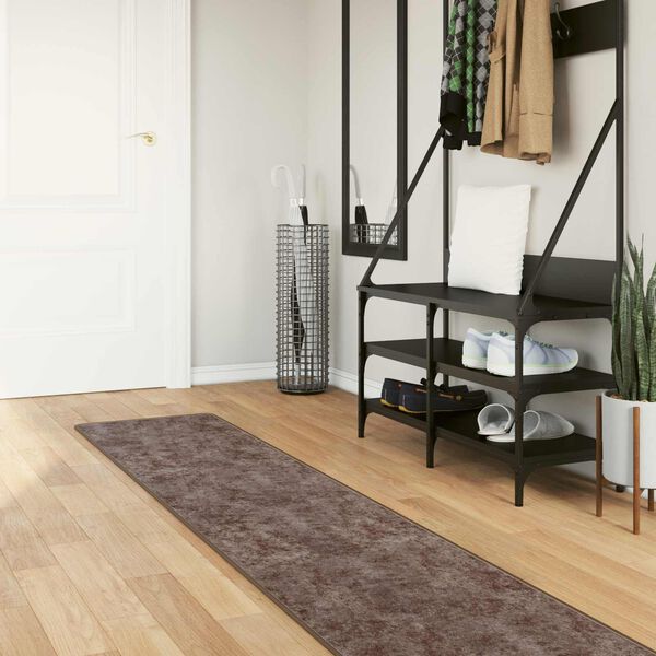 vidaXL Paklāja ceļ&scaron; MARSA Pelēks 450 x 50 cm Poliesters un PVC