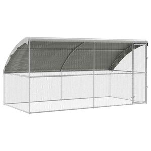 vidaXL Vistu būris 2 gab. Sudraba 400 x 200 x 200 cm Cinkots tērauds