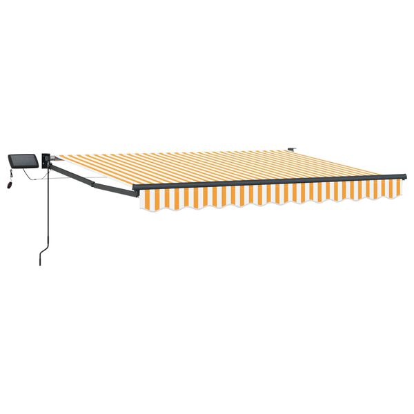 vidaXL Manuālā izvelkamā nojume ar LED apgaismojumu 3,5 x 2,5 m