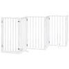 vidaXL suņu vārti ar durvīm, salokāmi, 12 paneļi, 600 cm, papeles koks