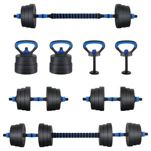 vidaXL 4-in-1 hantel, stieņa un kettlebella komplekts 20 kg