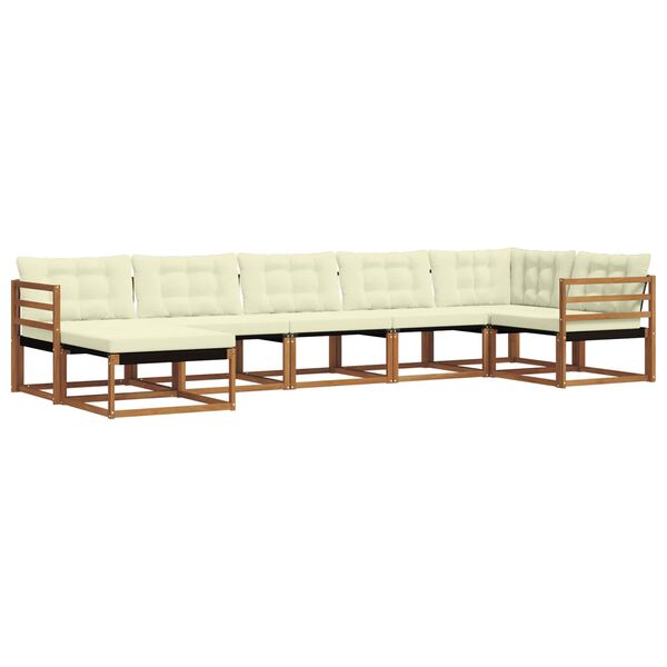 vidaXL Āra dīvānu komplekts ar spilvenu 21 pcs Dabisks un krējuma