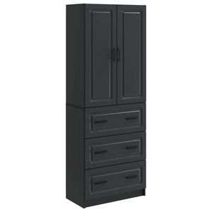 vidaXL Skapju komplekts 2 pcs Melns 66 x 34,5 x 87 cm