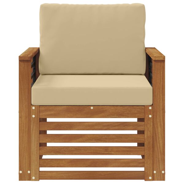 vidaXL Āra dīvānu komplekts Cieta akācijas koks un poliesters Dabiska