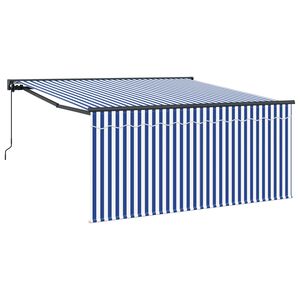 vidaXL Nolokāms markīze Zila un balta 300 x 250 cm