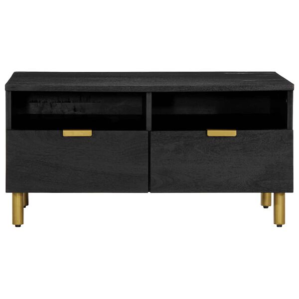 vidaXL kafijas galdiņ&scaron;, melns, 80x54x40 cm, inženierijas koks