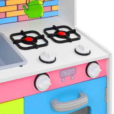 vidaXL bērnu rotaļu virtuve, MDF, 80x30x85 cm, krāsaina