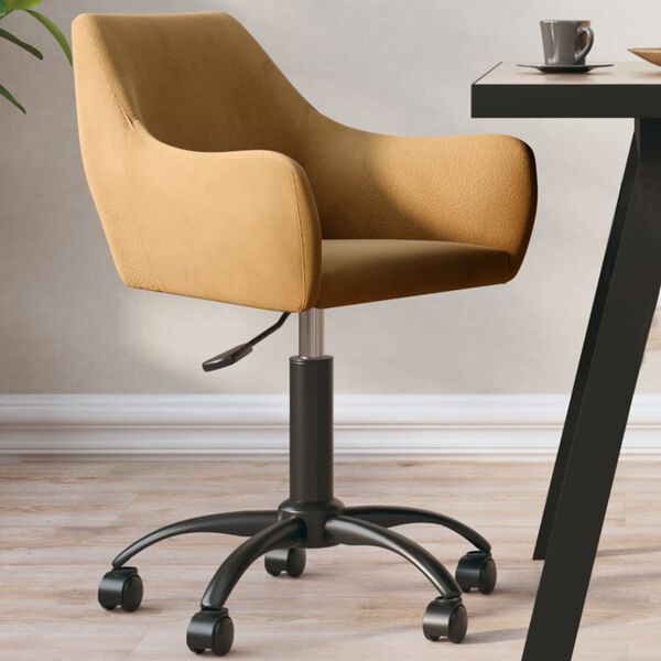 vidaXL grozāms virtuves krēsls, brūns samts