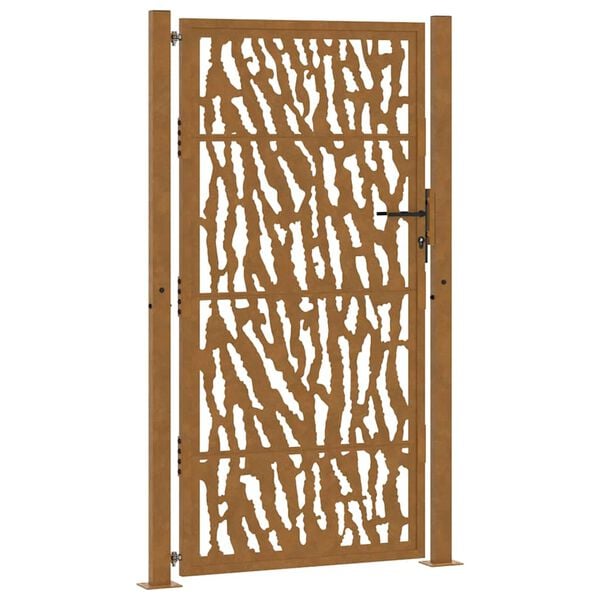 vidaXL dārza vārti, 100x200 cm, atmosfēras izturīgs tērauds, vadlīniju dizains