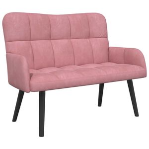 vidaXL Divvietīgs dīvāns Rozā 115 x 61 x 87 cm Samts
