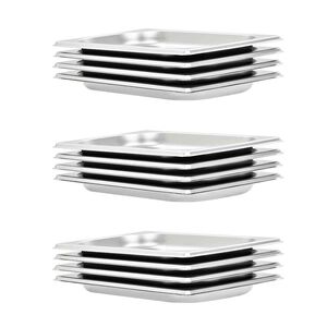 vidaXL Gastronorm trauki, 12 gab., GN 1/4, 20 mm, nerūsējo&scaron;s tērauds