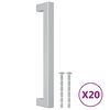 vidaXL skapja rokturi, 20 gab., sudraba, 160 mm, nerūsējo&scaron;ais tērauds