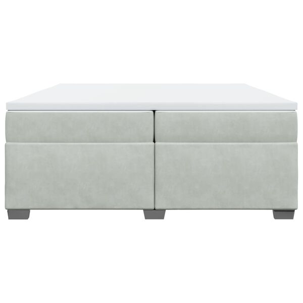 vidaXL atsperu gulta ar matraci, gai&scaron;i pelēka samts, 200x200 cm