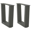 vidaXL kafijas galdiņa kājas, 2 gab., V-veida, antracīta krāsā, 30x(30-31,3) cm, tērauds