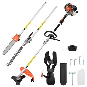vidaXL krūmgriezis, 4 vienā funkcijas, oranžs, 52 cm&sup3;, 1,45 kW