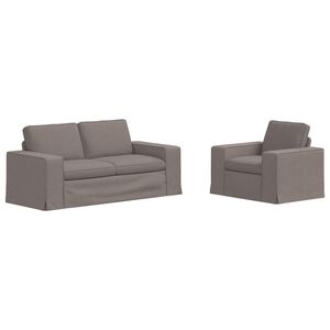 vidaXL Dīvānu komplekts 2 pcs Pelēkbrūna 182 x 80 x 82 cm audums