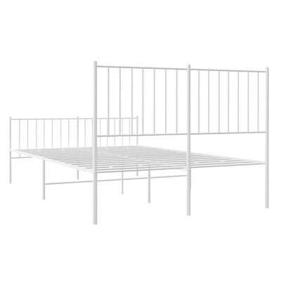 vidaXL gultas rāmis ar galvgali un kājgali, balts metāls, 120x200 cm