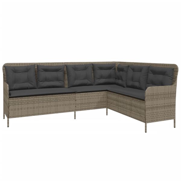 vidaXL 2-daļīgs dārza dīvāna komplekts ar matračiem, PE rotangpalma