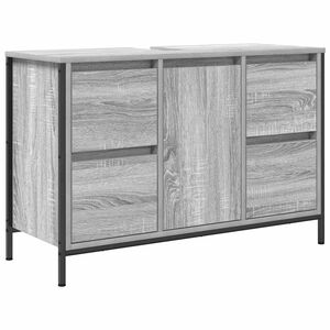 vidaXL izlietnes skapis ar atvilktnēm pelēks sonoma 90x34,5x60 cm