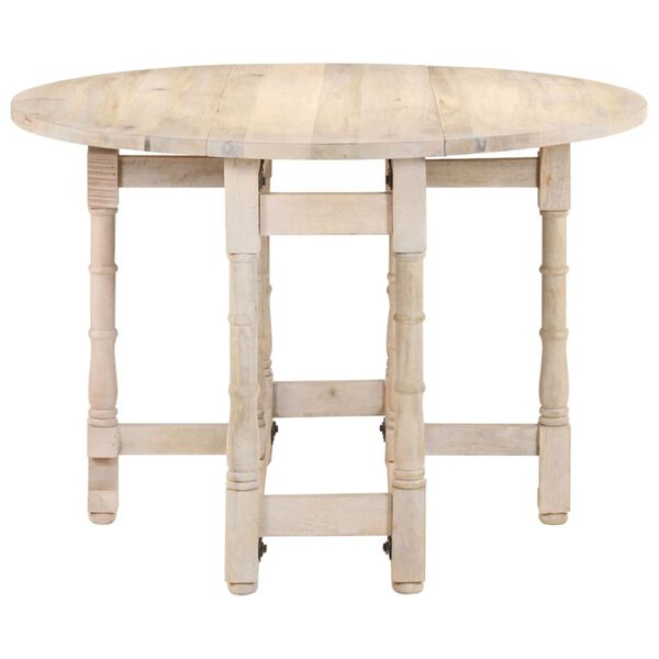 vidaXL virtuves galds, apaļš, 110x76 cm, mango masīvkoks