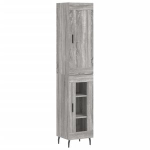 vidaXL augstais skapītis, pelēks, 34,5x34x180 cm, inženierijas koks