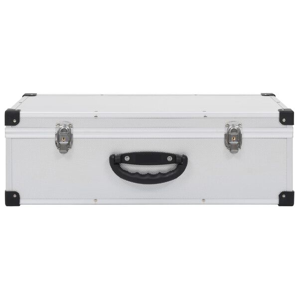 vidaXL CD koferis 80 kompaktdiskiem, ABS, alumīnijs, sudraba krāsā