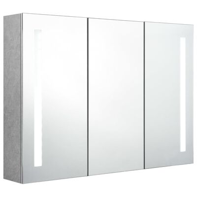 vidaXL vannasistabas skapītis ar spoguli un LED, 89x14x62 cm, pelēks