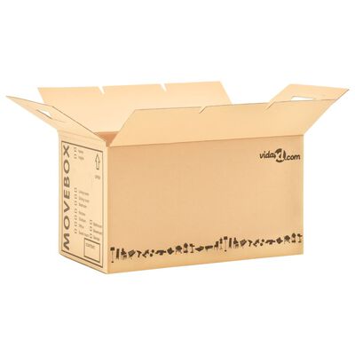vidaXL pārvākšanās kastes, 20 gab., kartons, XXL, 60x33x34 cm