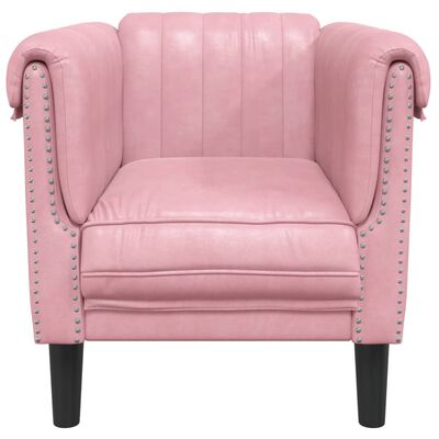 vidaXL atpūtas krēsls, rozā, samts