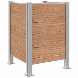 vidaXL Atkritumu tvertnes žogs Brūna 85 x 85 x 115 cm Alumīnijs un WPC