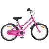 vidaXL Bērnu Velosipēds 18 Collas 5-7 gadiem Rozā Melns