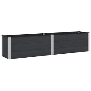 vidaXL Augstā puķu kaste Melns 250 x 50 x 54 cm WPC un alumīnijs