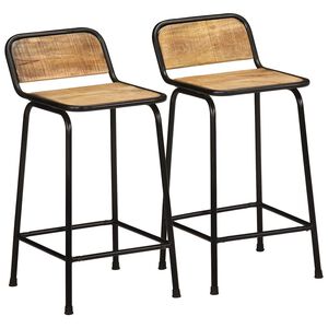 vidaXL bāra krēsli 2 gab 46x35,5x80 cm masīvkoka raupja mango